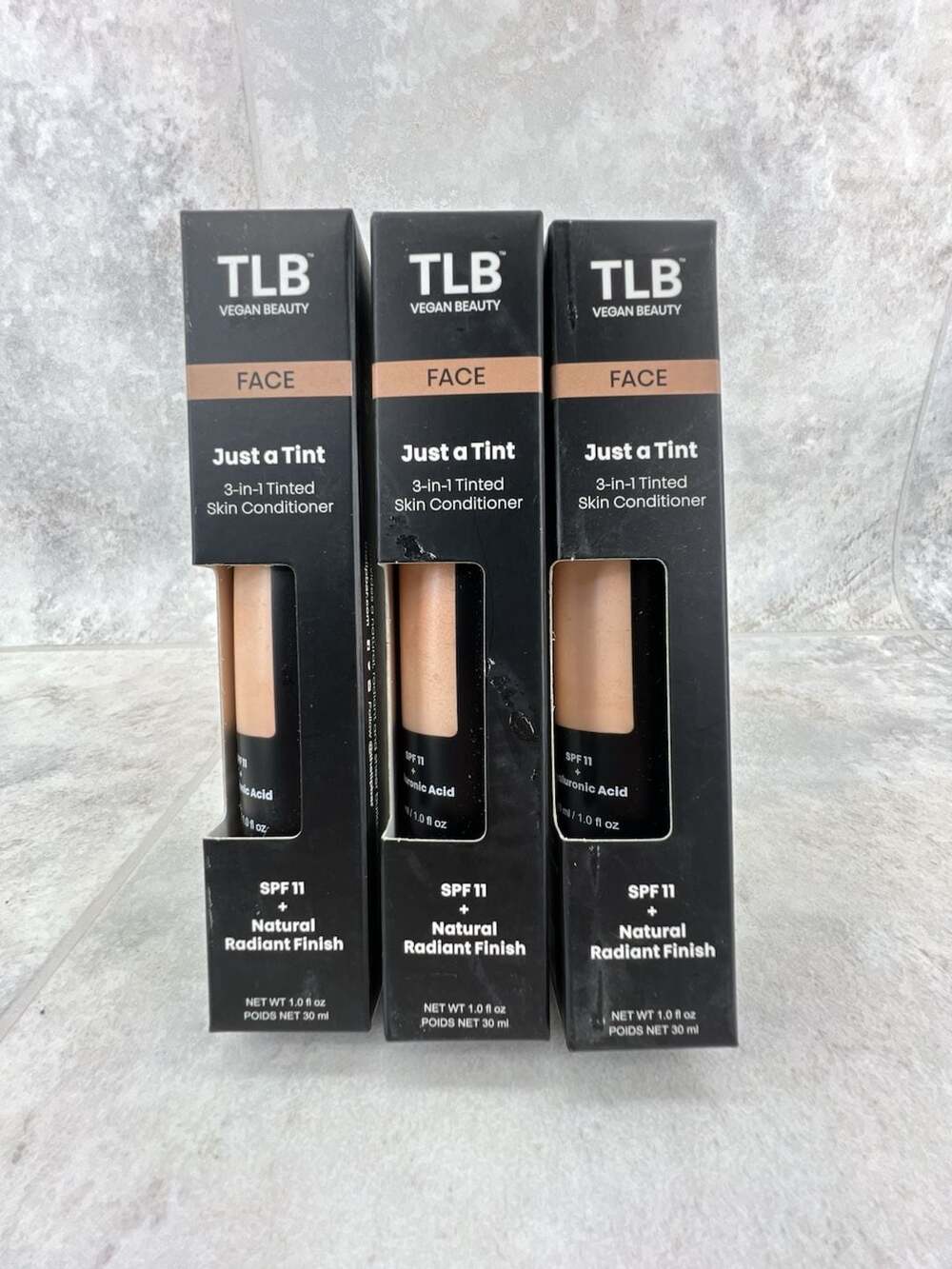 3 Pack! The Lip Bar TLB Just a Tint 3-in-1 Tinted Skin Conditioner -Vanilla Bean